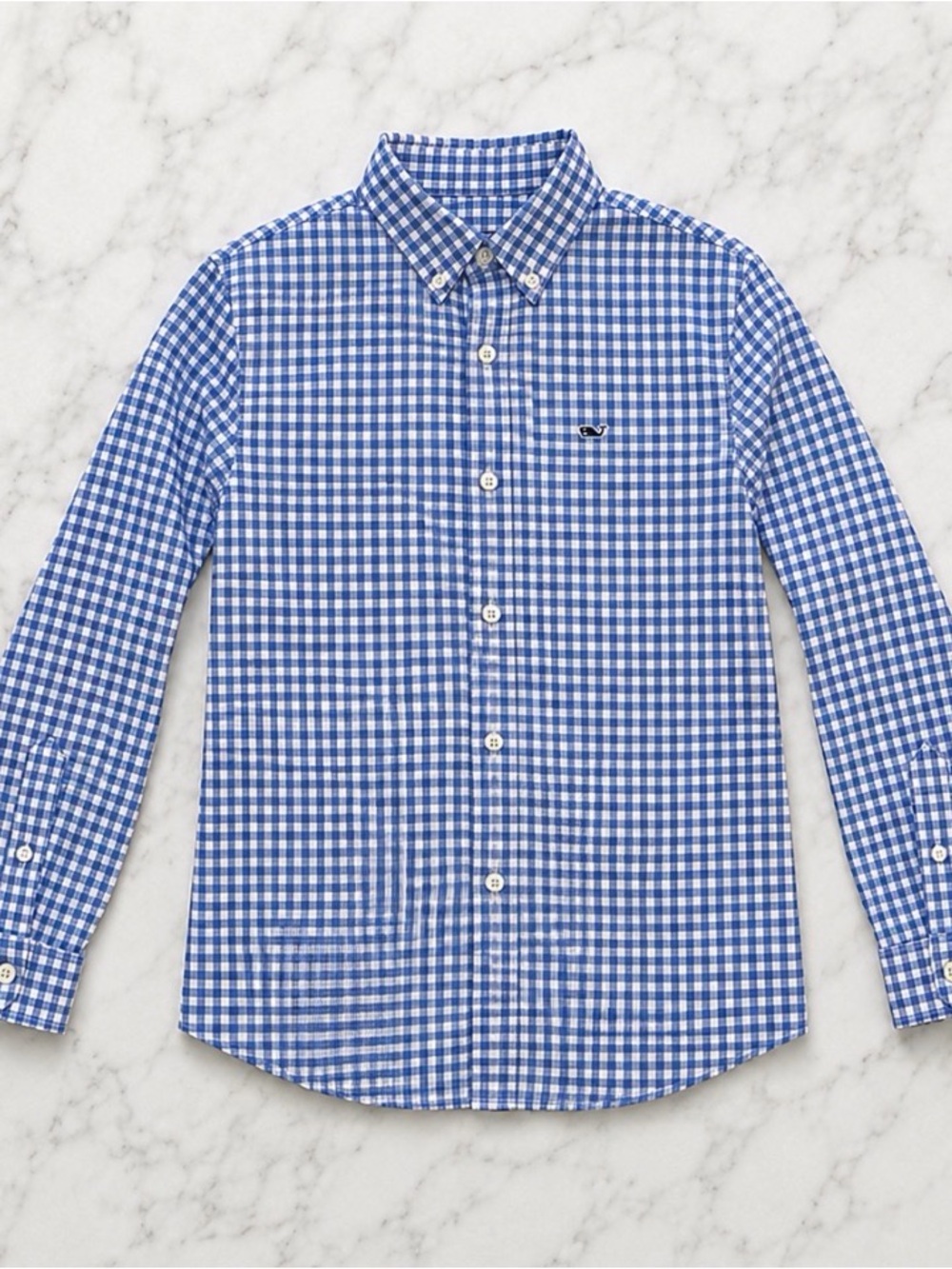 Vineyard Vines Boys Blue Gingham Small (8/10)